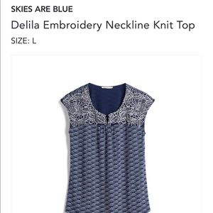 Gorgeous Navy Embroidered Blouse!!!